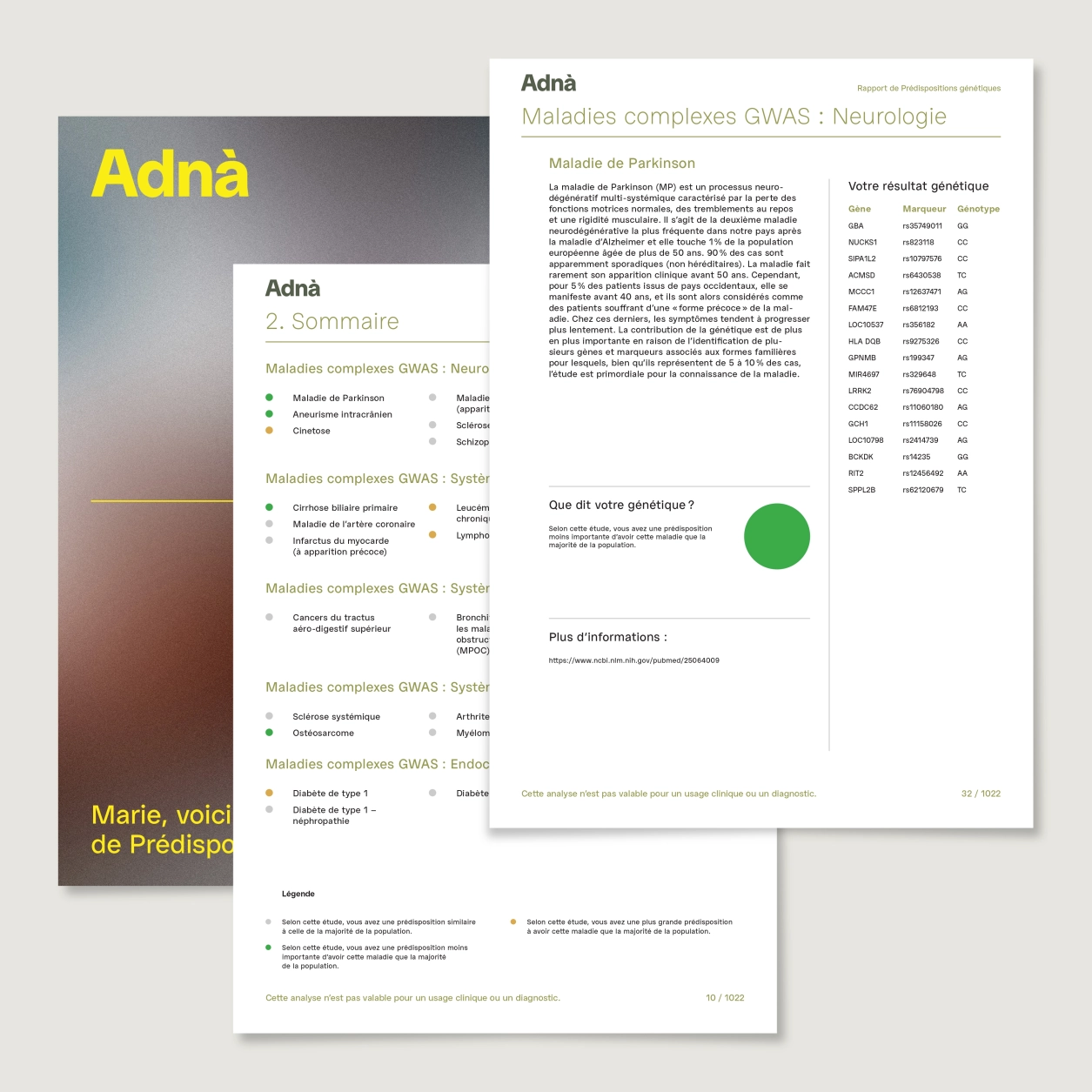 Adna Visuel Rapport Produit GENETIC PREDISPOSITION FR
